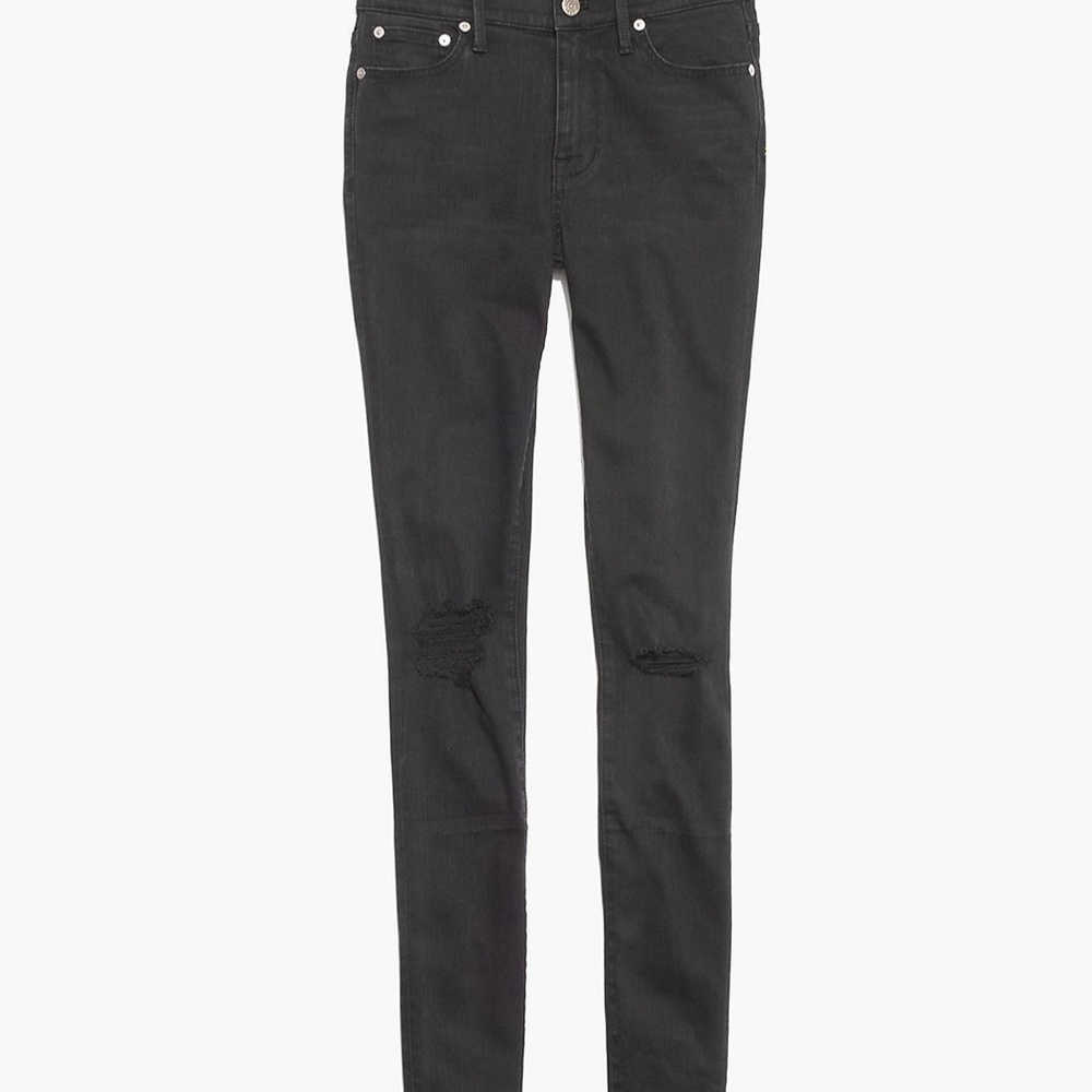 NEW WITH TAGS Madewell 9" Mid-Rise Distressed Skinny Jeans Black Sea size 25